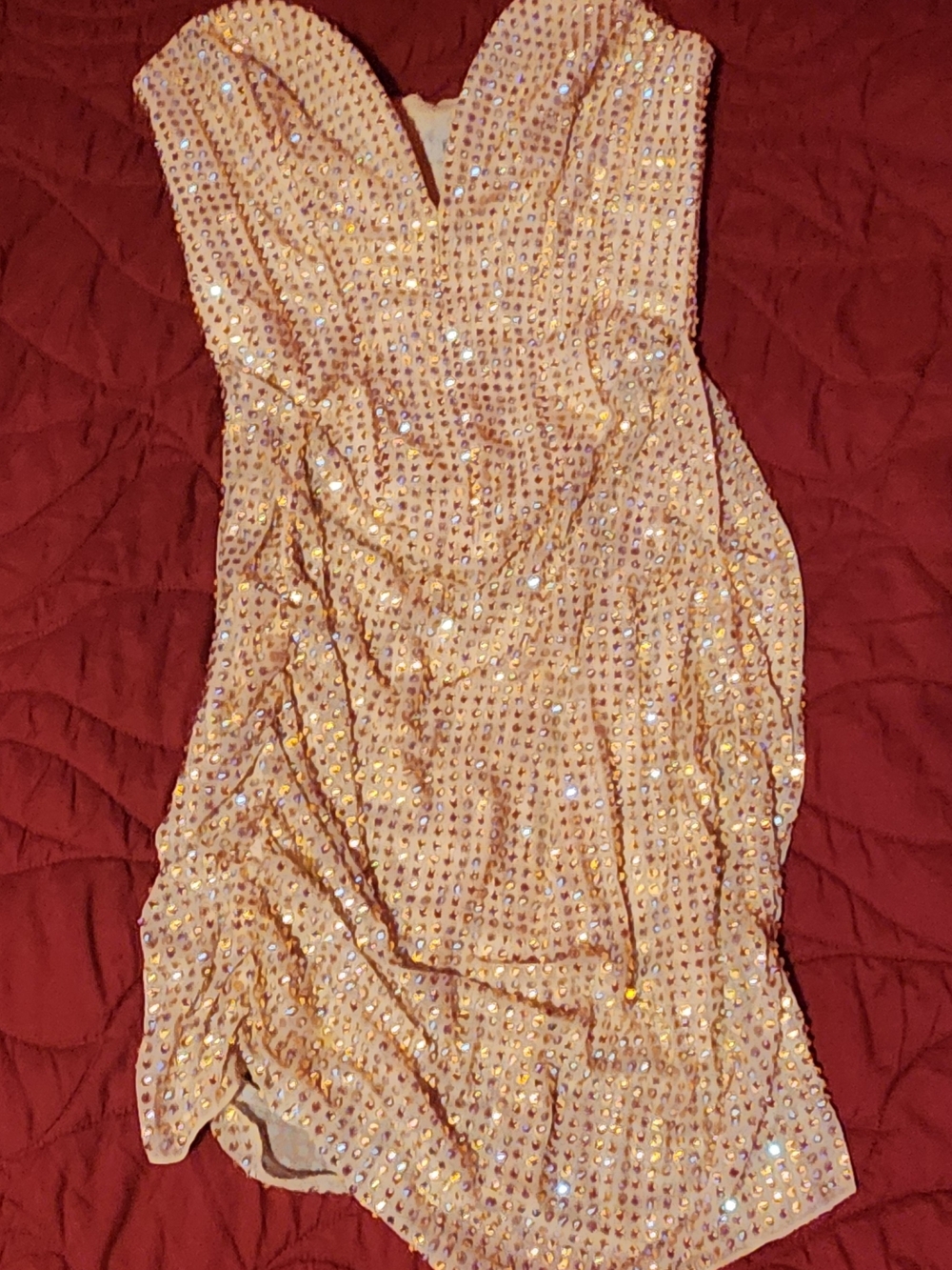 Sparkling Champagne Sequin Cocktail Dress